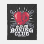 ボクシングパーソナライズされた手袋戦闘機チャンピオンボクサー フリースブランケット (正面)