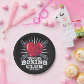 ボクシングパーソナライズされた手袋戦闘機チャンピオンボクサー ペーパープレート (パーティー)