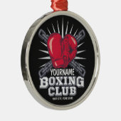 ボクシングパーソナライズされた手袋戦闘機チャンピオンボクサー メタルオーナメント (右)