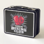 ボクシングパーソナライズされた手袋戦闘機チャンピオンボクサー メタルランチボックス (裏面)