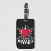 ボクシングパーソナライズされた手袋戦闘機チャンピオンボクサー ラゲッジタグ (正面縦)