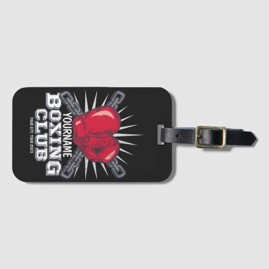 ボクシングパーソナライズされた手袋戦闘機チャンピオンボクサー ラゲッジタグ (正面横)