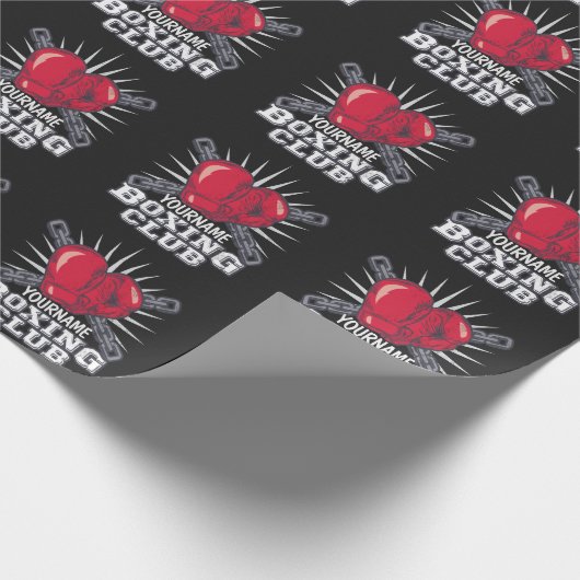 ボクシングパーソナライズされた手袋戦闘機チャンピオンボクサー ラッピングペーパー (角)