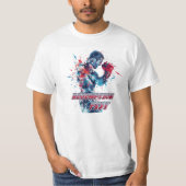 ボクシングファンのためのグラフィックとテキスト Tシャツ (正面)