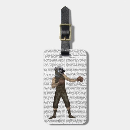 ボクシングブルドッグフル ラゲッジタグ (正面縦)