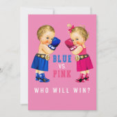 ボクシングベビー性別の表示パーティー 招待状 (正面)