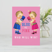 ボクシングベビー性別の表示パーティー 招待状 (スタンド正面)