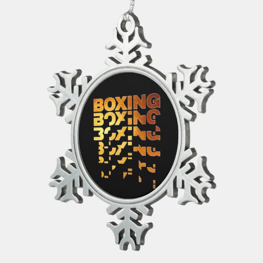 ボクシングボクサーのグラフィックワードアート スノーフレークピューターオーナメント (右)