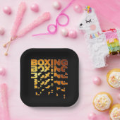 ボクシングボクサーのグラフィックワードアート ペーパープレート (パーティー)