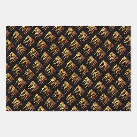 ボクシングボクサーのグラフィックワードアート ラッピングペーパーシート (正面3)