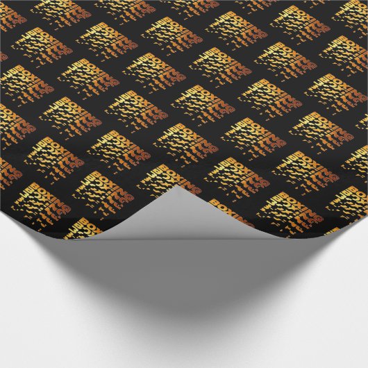 ボクシングボクサーのグラフィックワードアート ラッピングペーパー (角)