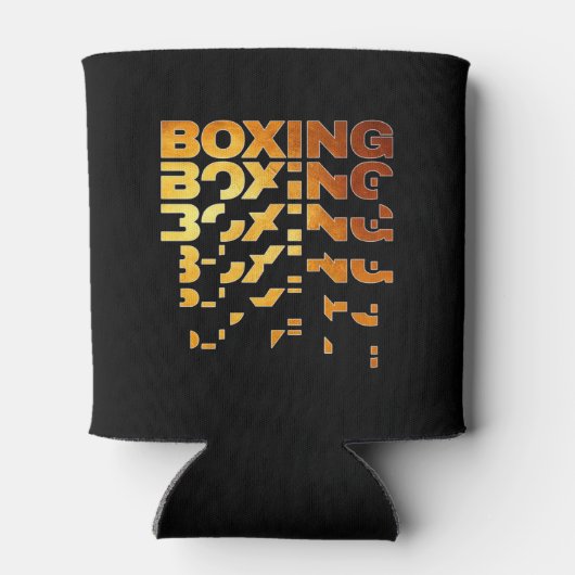 ボクシングボクサーのグラフィックワードアート 缶クーラー (裏面)