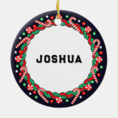 ボクシングボクサーホリデーギフトセラミックオーナメント セラミックオーナメント (裏面)