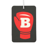 ボクシングモノグラムカスタムの車とつる赤い手袋 カーエアーフレッシュナー (正面)