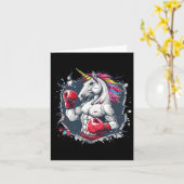 ボクシングユニコーンボクシンググローブキックボクシングおもしろい カード (黄色い花)