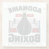 ボクシングリングや輪名前の追加ボクサージムスピードバッグ ガラスコースター (裏面)