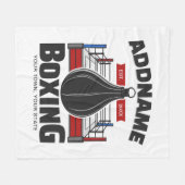 ボクシングリングや輪名前の追加ボクサージムスピードバッグ フリースブランケット (正面(横))