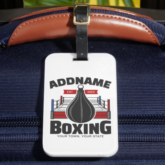 ボクシングリングや輪名前の追加ボクサージムスピードバッグ ラゲッジタグ (正面インサイチュ2)