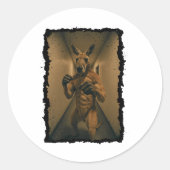 ボクシングレトロカンガルーザホールウェイに立つおもしろい ラウンドシール (正面)