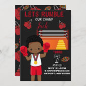 ボクシング一致誕生日招待状カード (正面/裏面)