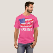 ボクシング動揺してアメリカ国旗のボクサー Tシャツ (正面フル)