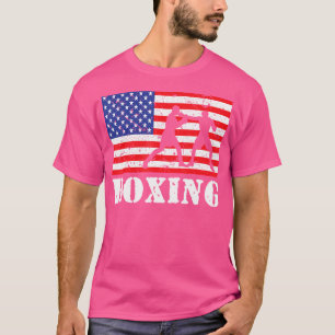 ボクシング動揺してアメリカ国旗のボクサー Tシャツ