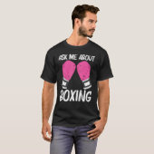 ボクシング女子男性へボクサーのスパーリングマッチ Tシャツ (正面フル)