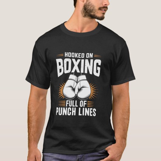 ボクシング好きなパンチライン満載のボクサー スポーツ Tシャツ (正面)