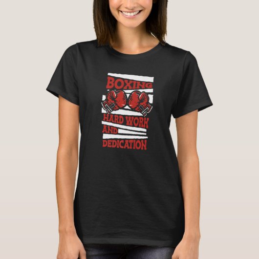 ボクシング懸命の仕事と献身的なキックボクサー Tシャツ (正面)