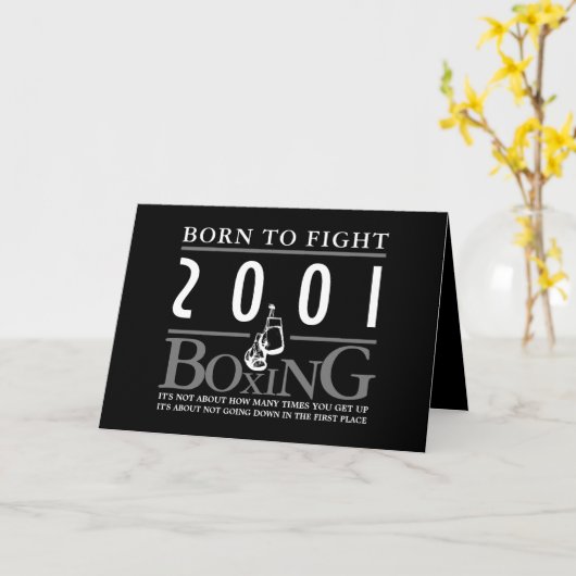 ボクシング手生まれ袋と戦う カード (黄色い花)