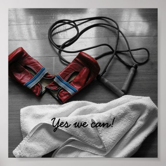 ボクシング手袋とジム ポスター (正面)