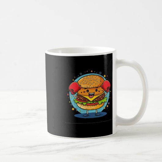 ボクシング手袋のコストでスマおもしろいッシュバーガーの衣装 コーヒーマグカップ (右)