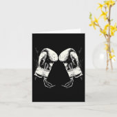 ボクシング手袋シルエット カード (黄色い花)