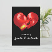 ボクシング手袋デザインメモリアルカード 招待状 (スタンド正面)