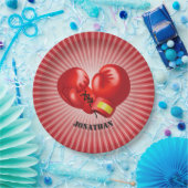 ボクシング手袋デザイン紙パーティープレート ペーパープレート (パーティー)