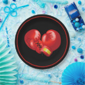 ボクシング手袋デザイン紙パーティープレート ペーパープレート (パーティー)