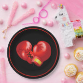 ボクシング手袋デザイン紙パーティープレート ペーパープレート (パーティー)