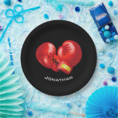 ボクシング手袋デザイン紙パーティープレート ペーパープレート (パーティー)