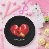 ボクシング手袋デザイン紙パーティープレート ペーパープレート (パーティー)