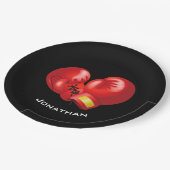 ボクシング手袋デザイン紙パーティープレート ペーパープレート (アングル)