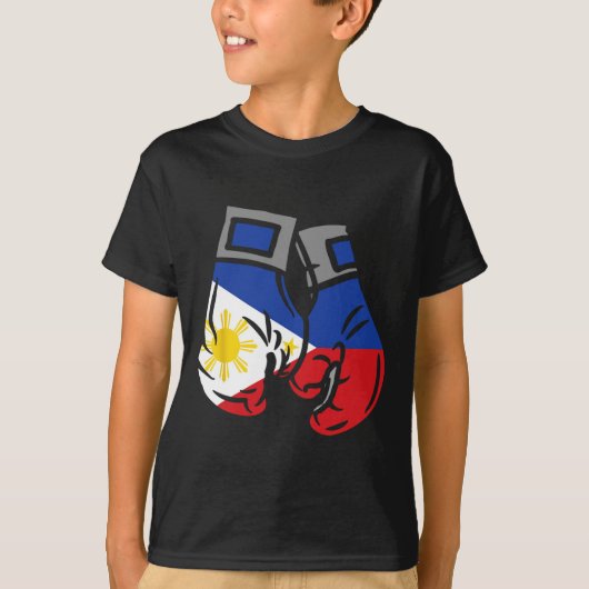 ボクシング手袋フィリピン国旗 Tシャツ (正面)