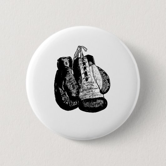 ボクシング手袋ヴィンテージ 缶バッジ (正面)