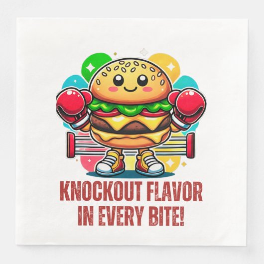 ボクシング手袋付きスマーおもしろいバーガーの衣装 (正面)