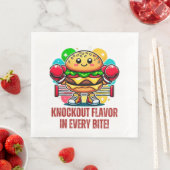 ボクシング手袋付きスマーおもしろいバーガーの衣装 (インサイチュ)