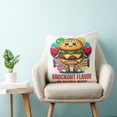 ボクシング手袋付きスマーおもしろいバーガーの衣装 クッション (椅子)