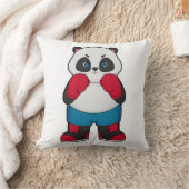 ボクシング手袋付きボクサーとしてのパンダ クッション (ブランケット)