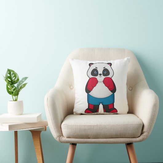 ボクシング手袋付きボクサーとしてのパンダ クッション (椅子)