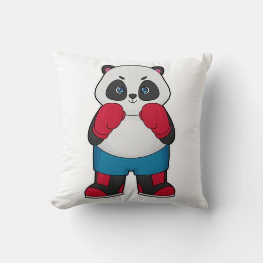 ボクシング手袋付きボクサーとしてのパンダ クッション (正面)