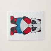 ボクシング手袋付きボクサーとしてのパンダ ジグソーパズル (横)