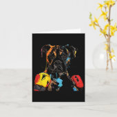 ボクシング手袋付きボクサー犬メンズウィメンズキッズ カード (黄色い花)